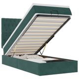 vidaXL Ottoman bed met matrassen 140x200cm fluweel donkergroen