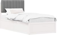 vidaXL Bedframe with Padded Headboard Light Grey 90 x 190 cm