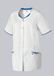 BP 1702-485-2106 Kasack voor dames, moderne pasvorm, 50% katoen/50% polyester, wit/azuurblauw, maat 2XL