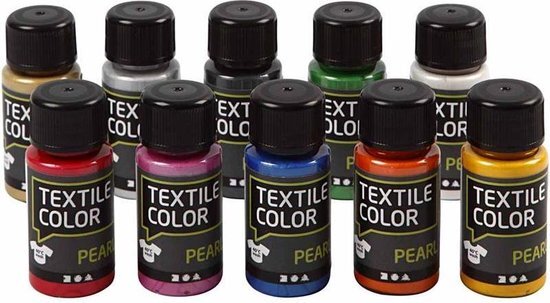 creotime Textile Color Pearl Kleuren Assortiment - 10x50 ml