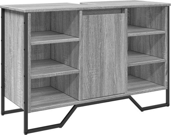 vidaXL Wastafelkast 91x35x60 cm bewerkt hout grijs sonoma eikenkleurig