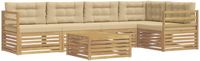 vidaXL - Bank loungeset - 5 zitplekken - Polyester - Wit en Beige