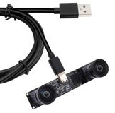 Caméra USB à double objectif, 1080p, 60fps, compatible UVC, montage M12, objectif grand angle, pour applications 3D/VR