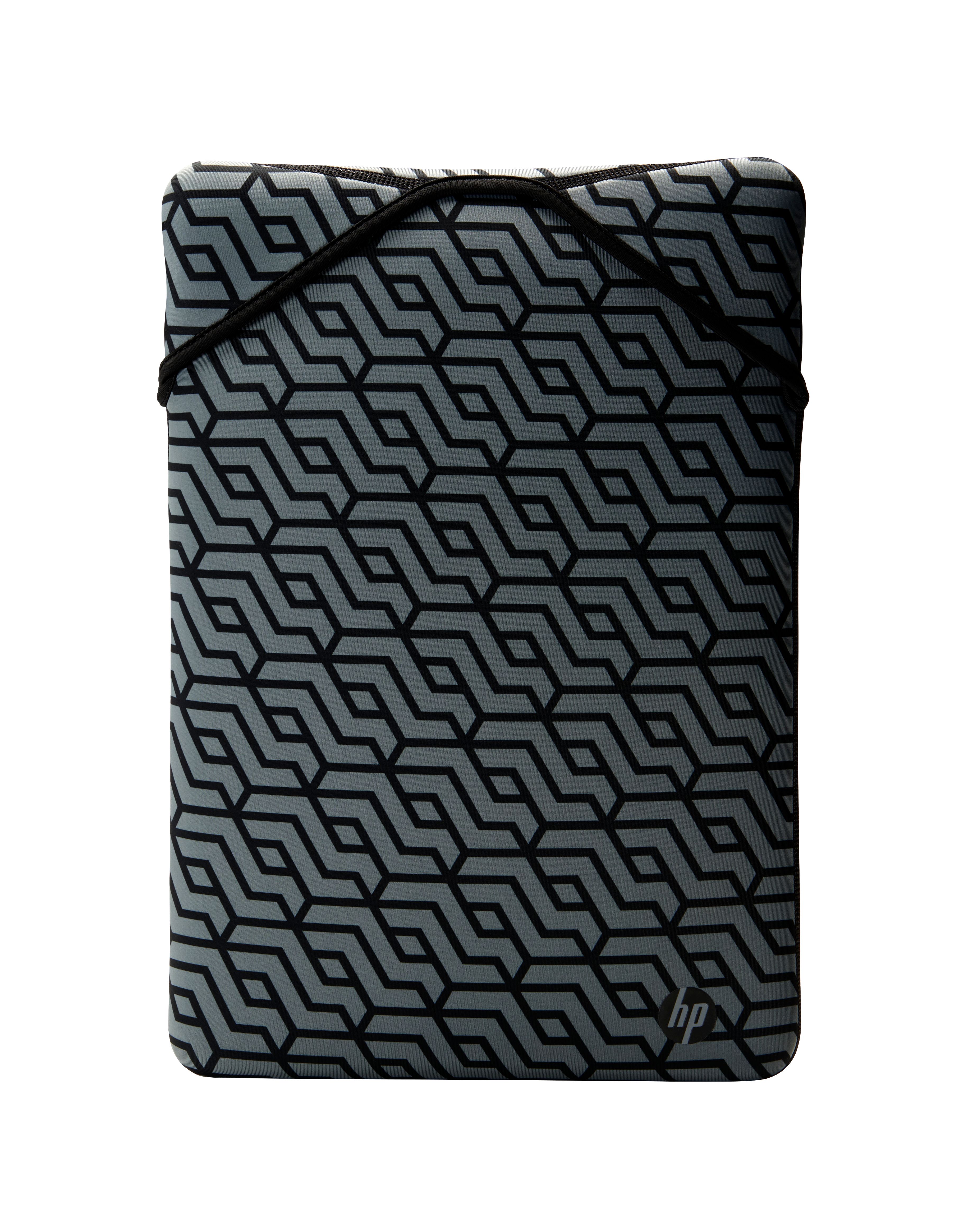 HP 15.6" Geo Laptop Sleeve - Reversible - Black/Grey Neoprene Case