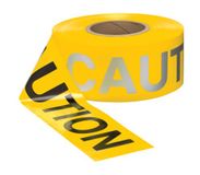 Accuform Signs MPT231 Reflecterende plastic barricade/perimetertape, Legend Caution, 0,6 m breedte x 304,5 m lengte x 3 mm dikte, zwart/reflecterend zilver op geel