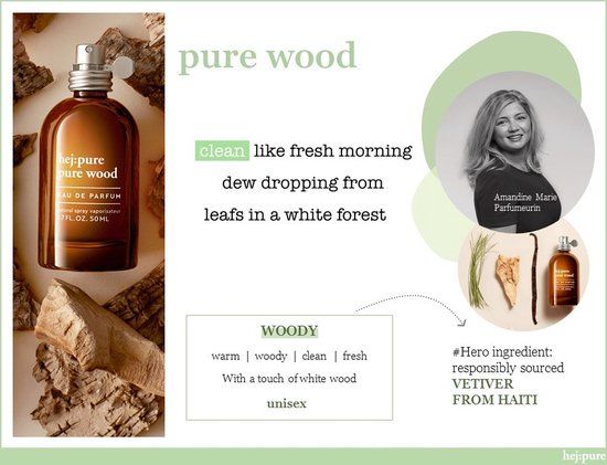 Hej:pure Pure Wood Eau de Parfum / 50 ml / Unisex