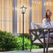 Lot de 2 lampadaires solaires d'extérieur pour jardin, poteau LED blanc 6000K IP44, Ø18,5 x 129h cm noir