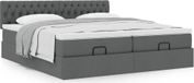 Maison Exclusive - Cadre de lit ottoman avec matelas, gris foncé, 160x200 cm, textile