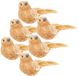 Cosy @ Home Cosy & Trendy Kerstversiering decoratie vogels - op clip - 6x stuks - caramel bruin - 12 cm - kunststof