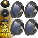 Merkloos Vervangende solarlampen diameter 8 cm - Warmwitte led - Waterdicht - Reserveonderdelen voor zonnelampen - 4 stuks