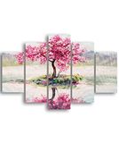 Homemania Afbeelding eiland-5 natuur en landschappen per woonkamer, meerkleurig, 95 x 0,3 x 60 cm, -HM205MDF057, MDF