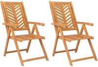 vidaXL Fauteuil de jardin 2 pièces réglable bois d'acacia massif