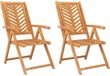vidaXL Fauteuil de jardin 2 pièces réglable bois d'acacia massif