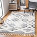 Safavieh Shaggy Indoor geweven rechthoek tapijt, Marokkaanse kwastje Shag collectie, MTS661, in grijs/ivoor, 122 x 183 cm