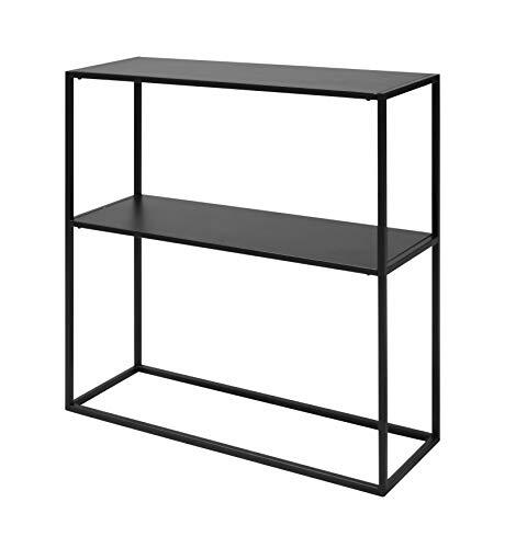 AC Design Furniture Nino consoletafel met plank, B: 79,5 x H: 80,5 x D: 26 cm, zwart, metaal, 1 stuk