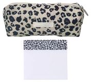 Étui avec imprimé léopard + 50 carnets, 75x75 mm, blanc