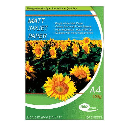 Neo Media A4 128 g 100 Vellen Foto Mat Papier - Wit