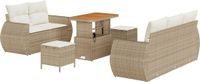 vidaXL Banc de jardin beige et crème