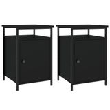 VidaXL Nachtkastjes 2 stuks Zwart Hout 40x42x60 cm