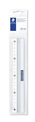 Breukbestendige Staedtler Anti-slip liniaal van aluminium, 20 cm, in kunststof hoes, 563 20