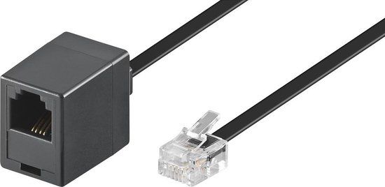 S/CONN maximum connectivity RJ11 Telephone Extension Cable - Black - 10m