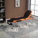 Icecat Table de massage pliante réglable en hauteur, lit professionnel de massage en aluminium et plastique, 215x81x61-84 cm, noir et orange