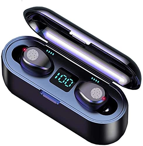LStiaq F9 Bluetooth hoofdtelefoon in-ear touch control draadloze headset met case draadloos, zwart, 0, maat