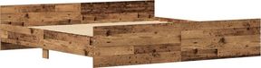 vidaXL Bedframe met hoofdeinde Oud Hout 203 x 203 x 50 cm Bewerkt hout