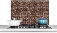 KitchenYeah Spatscherm keuken 80x55 cm Graniet - Aluminium - Multicolor - Muurbeschermer