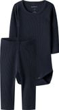 NAME IT NBNKAB LS BODY LEGGING SET NOOS Unisex Baby Dark Sapphire Effen Lange mouw Ronde hals 2-delige set Maat 92
