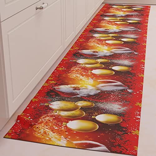PETTI Artigiani Italiani - Keuken tapijt - Kerstmis - 52 x 280 cm - Antislip en wasbaar - Design Kerstman - Made in Italy