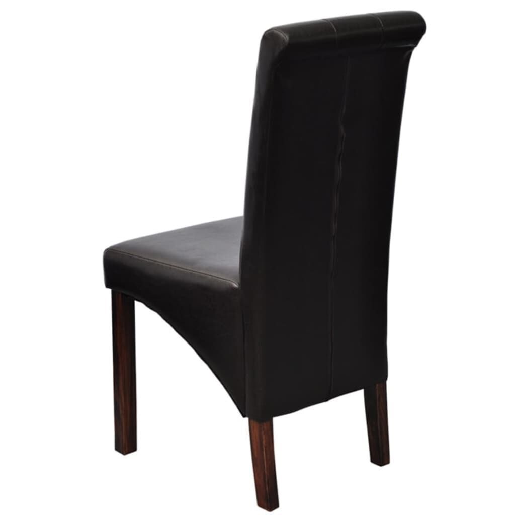vidaXL Eetkamerstoelen 4 stuks Kunstleer Bruin