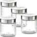 Merkloos Zeller Keuken Voorraadpotten / Bewaarpotten - 4x - 750 ml - Geruit Glas - 11 x 12 cm