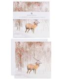 Pack UK Greetings Pack van 6 Winter Woodland Stag Charity Kerstkaarten Meerdere Goede Doelen