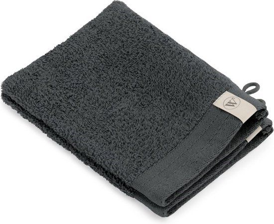 Walra Washand Soft Cotton - 2x 16x21 cm - 100% Katoen - Antraciet