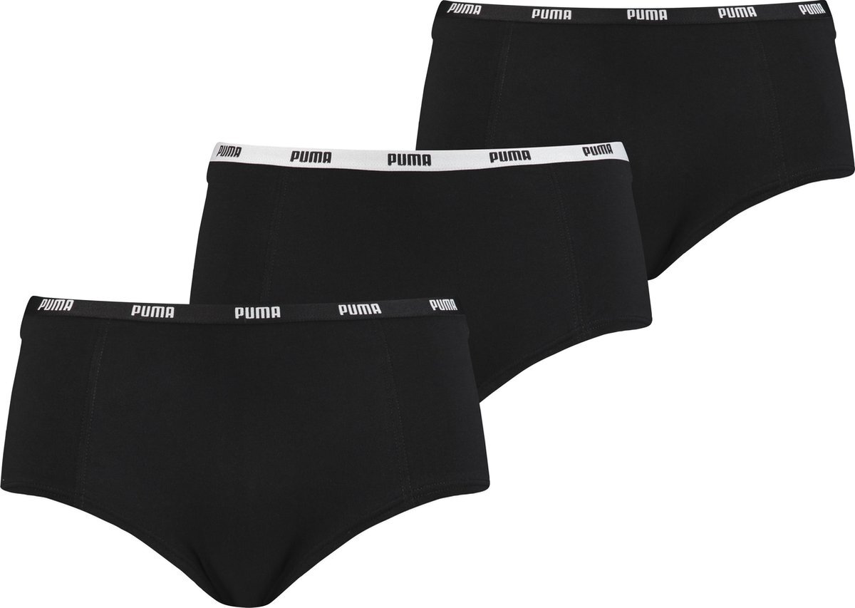 PUMA Dames Mini Short 3-pack - Zwart - Maat L