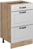 Vicco Keukenonderkast R-Line, Wit landelijk/Goudkleurig Eiken, 50 cm zonder werkblad