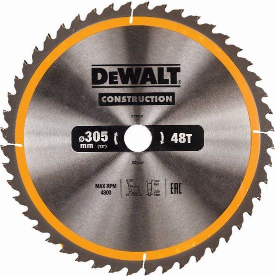 DeWALT Cirkelzaagblad voor Hout - Ø 305mm 48T - DT1959-QZ
