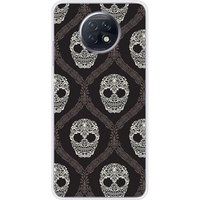 Xiaomi Redmi Note 9T 5G floral skull bedrukt siliconen hoesje
