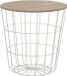 Spetebo table d'appoint métal avec plateau bois blanc 39.5 cm