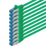 1aTTack.de 0,25 m - CAT6a - Netwerkkabel groen - 10 stuks CAT 6 A patchkabel 10000 Mbit/s SFTP PIMF 500 MHz compatibel met CAT5 CAT6 CAT7 DSL Internet Switch Router