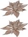 Cosy & Trendy Kerstster roze glitter - 6x stuks - op clip - 18 cm - decoratie kerstbloem