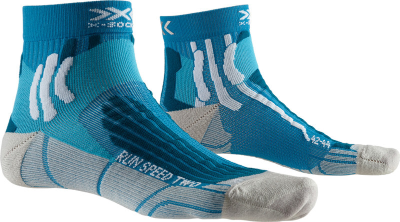 X-SOCKS Run Speed Two Hardloopsokken Heren, teal blue/pearl grey