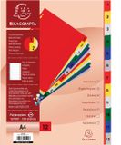 Exacompta Tabbladen Numeriek A4 PP 12 Kleurtabs