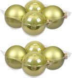 Othmar Decorations Grote kerstballen - 8x stuks - pistache groen - 10 cm - glas - mat et brillant