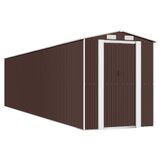 VidaXL Tuinschuur 8550 mm Breedte 2230 mm Hoogte Staal Bruin