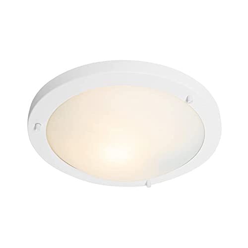 QAZQA - Moderne plafonnière wit 31 cm IP44 - Yuma | Buitenverlichting - Staal Rond - E27 Geschikt voor LED - Max. 1 x 40 Watt