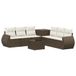 vidaXL - Bankstel - 8 - st - Bruin - en - Crème - Wit - Poly - Rattan - en - Staal
