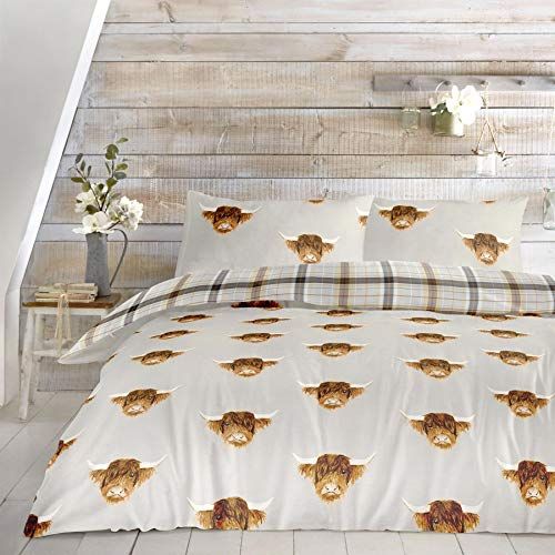 Fusion Home Furnishings Highland Cow Easy Care Duvet Cover Set