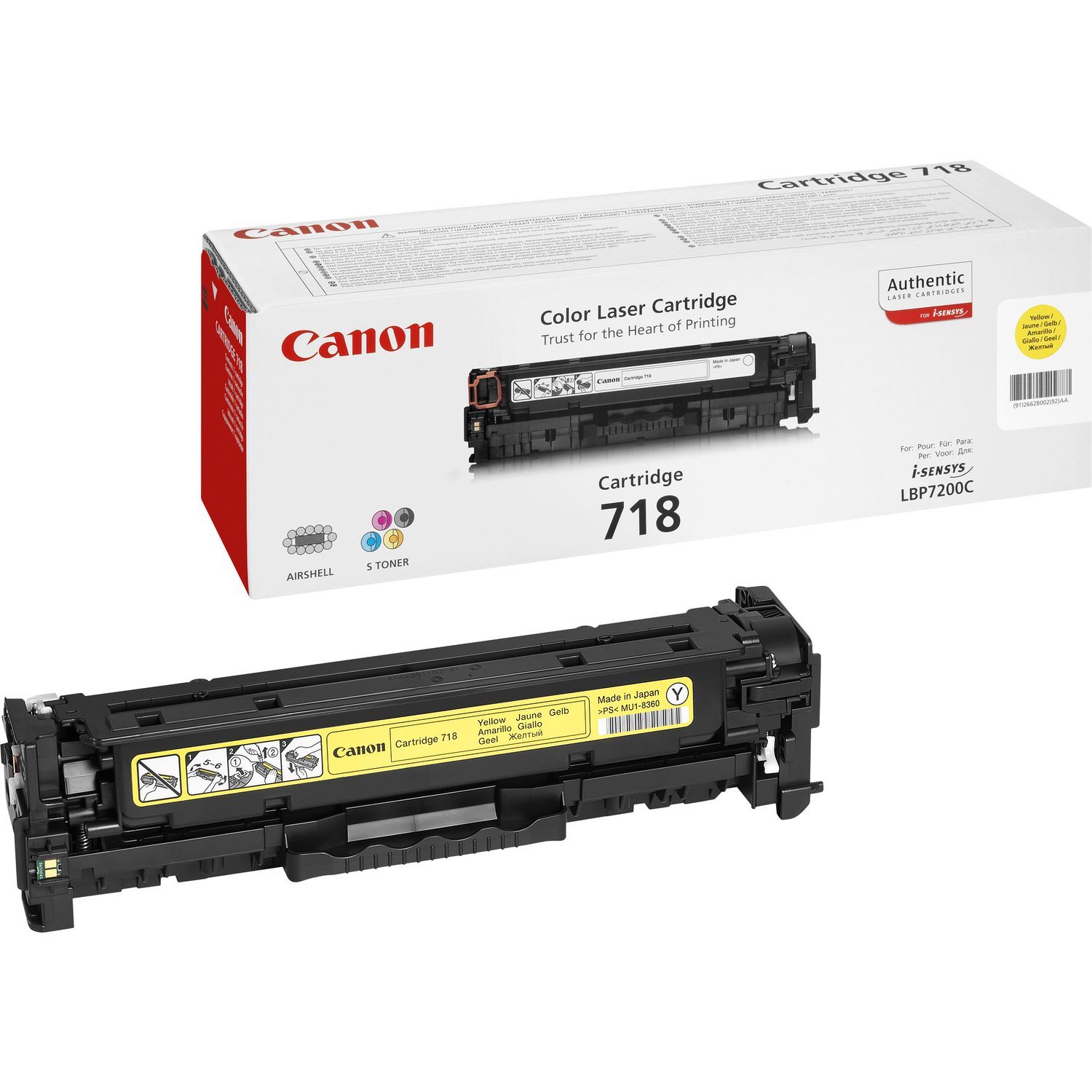 Canon CRG-718 Y Toner Cartridge - Yellow - Original